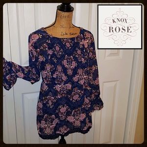 Knox Rose Sheer Floral Blouse